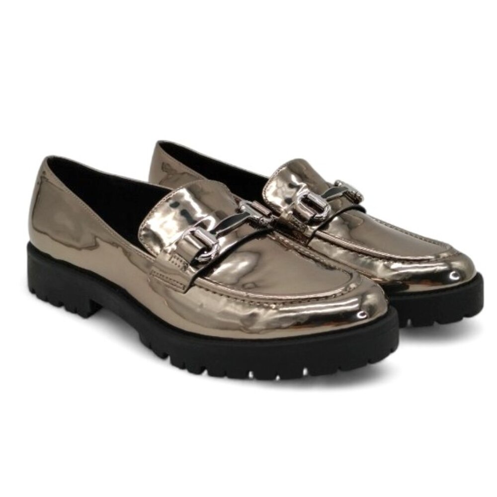 Bandolino Metallic Women’s Loafers with Black Soles
